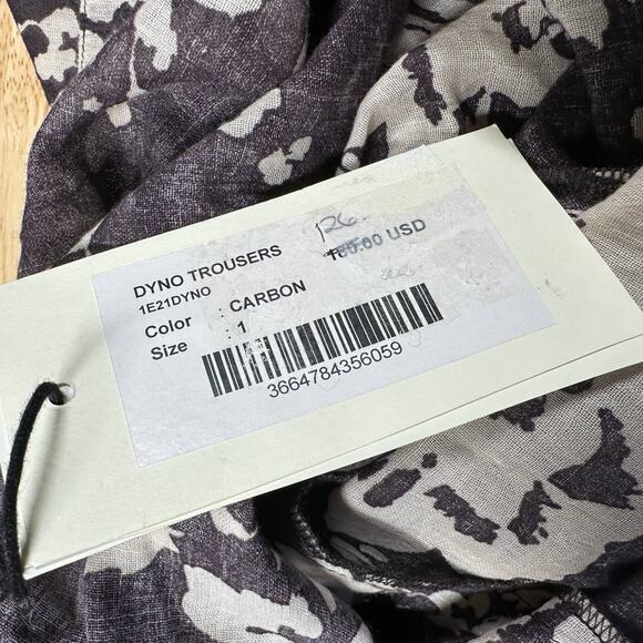 ba&sh NWT Dyno Printed Pants 100% Cotton Carbon Floral Print Size S Pull-On - Picture 7 of 10